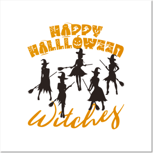 Happy Halloween Witches Posters and Art